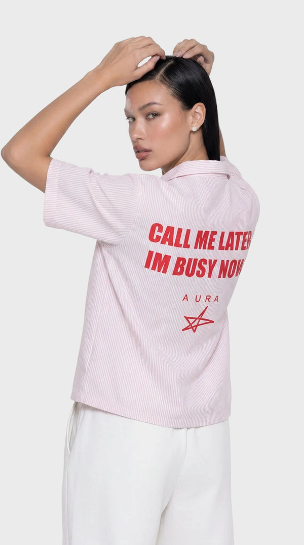 pink aura striped boxy shirt